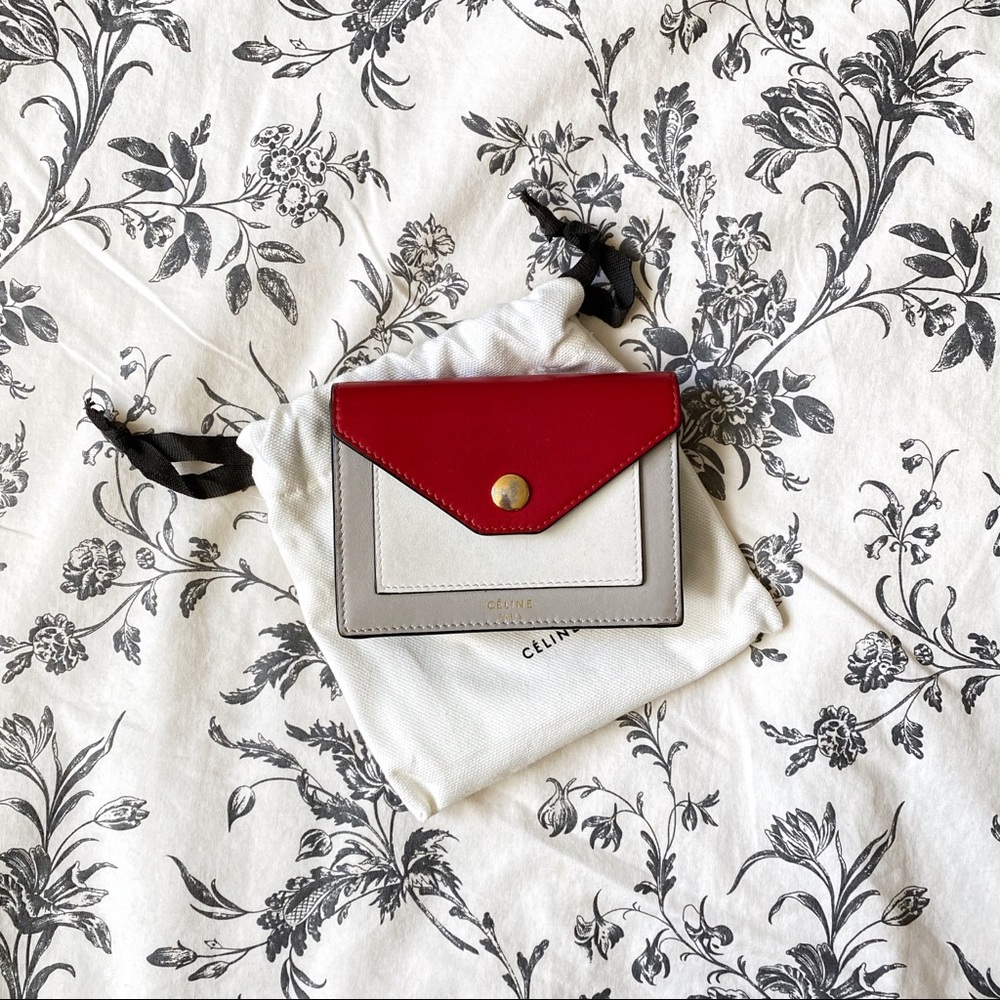 Céline Pocket Cardholder - Pop Red
